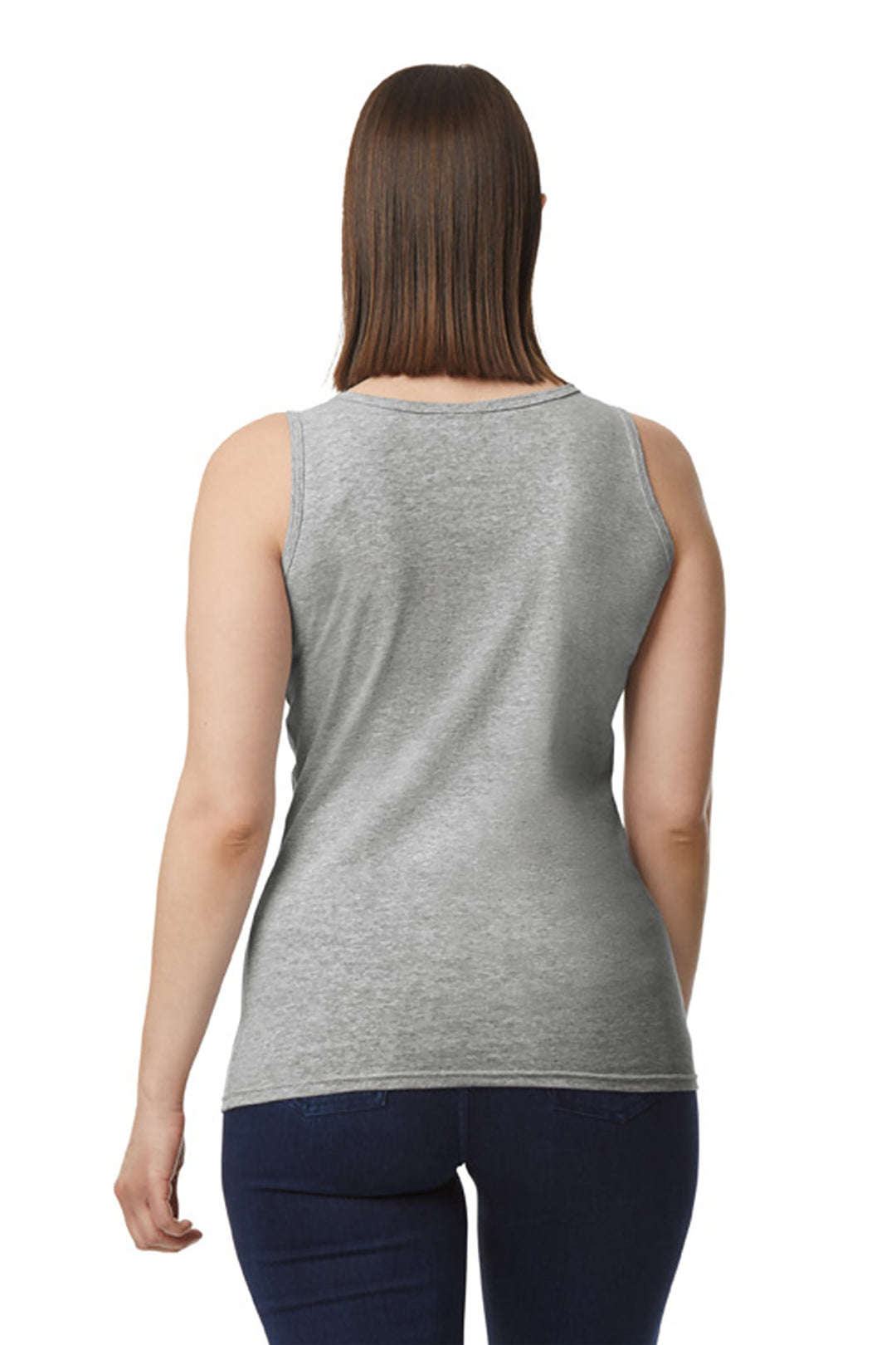 Sport Grey Gildan Softstyle Junior Fit Tank Top. 64200L