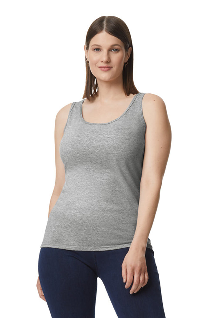 Sport Grey Gildan Softstyle Junior Fit Tank Top. 64200L