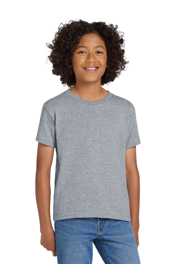 Sport Grey Gildan Youth DryBlend 50 Cotton/50 Poly T-Shirt. 8000B