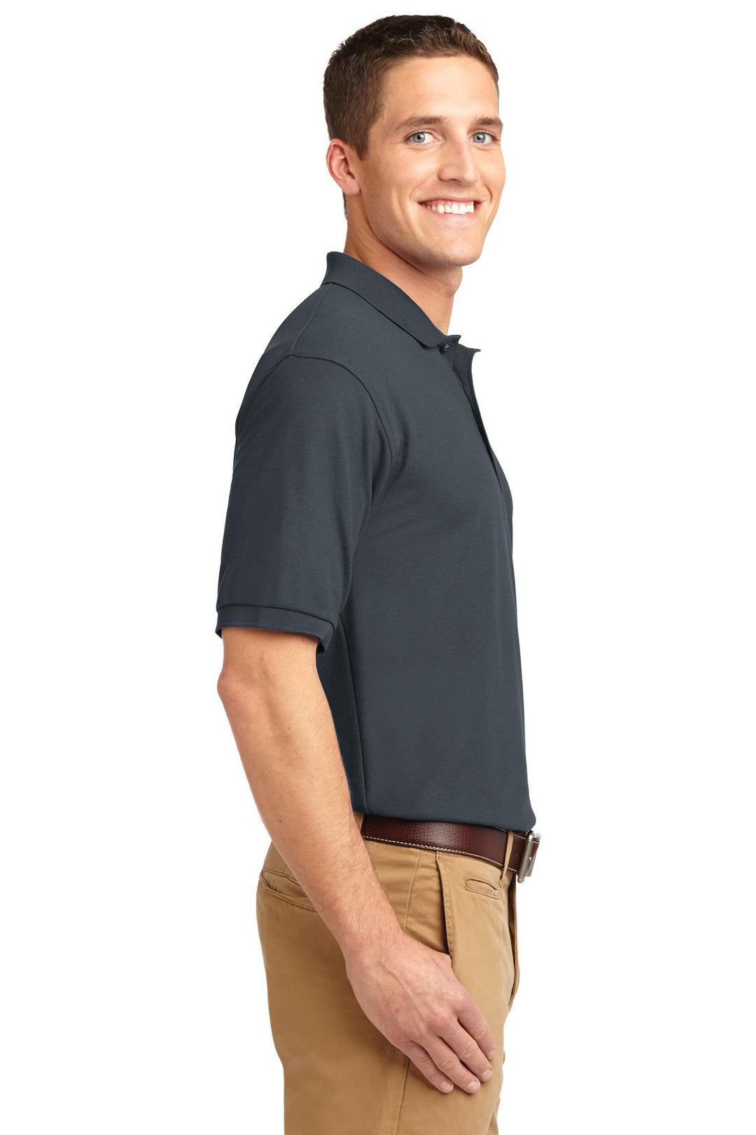 Steel Grey Port Authority Silk Touch Polo K500
