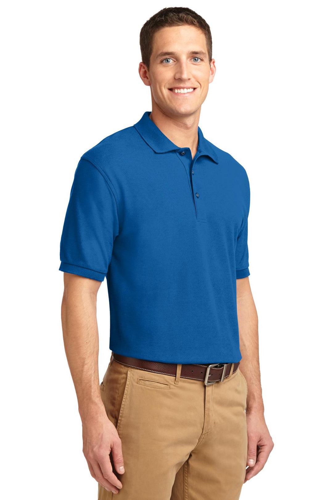 Strong Blue Port Authority Silk Touch Polo K500