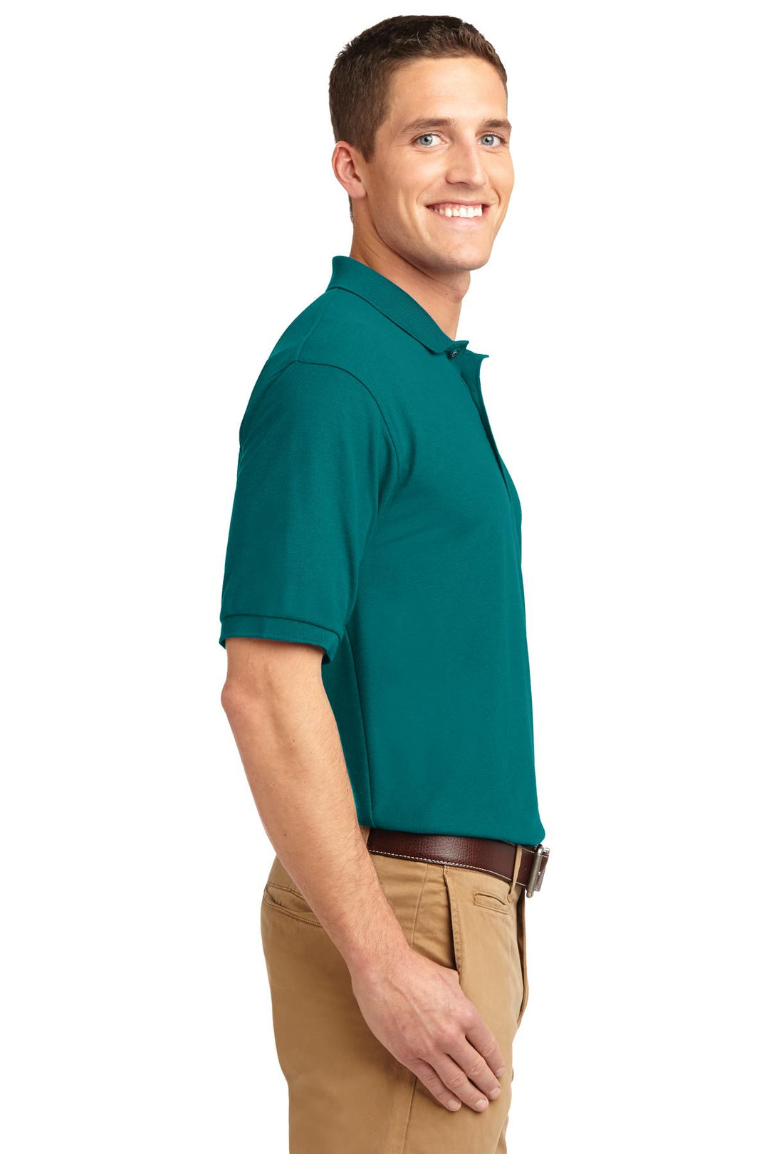 Teal Green Port Authority Silk Touch Polo K500
