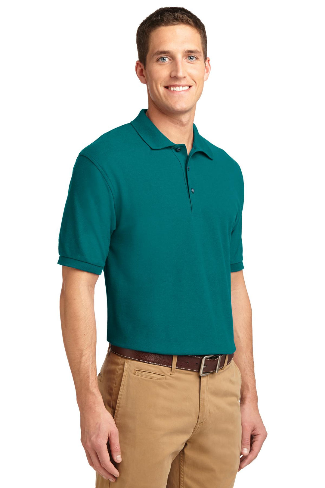 Teal Green Port Authority Silk Touch Polo K500