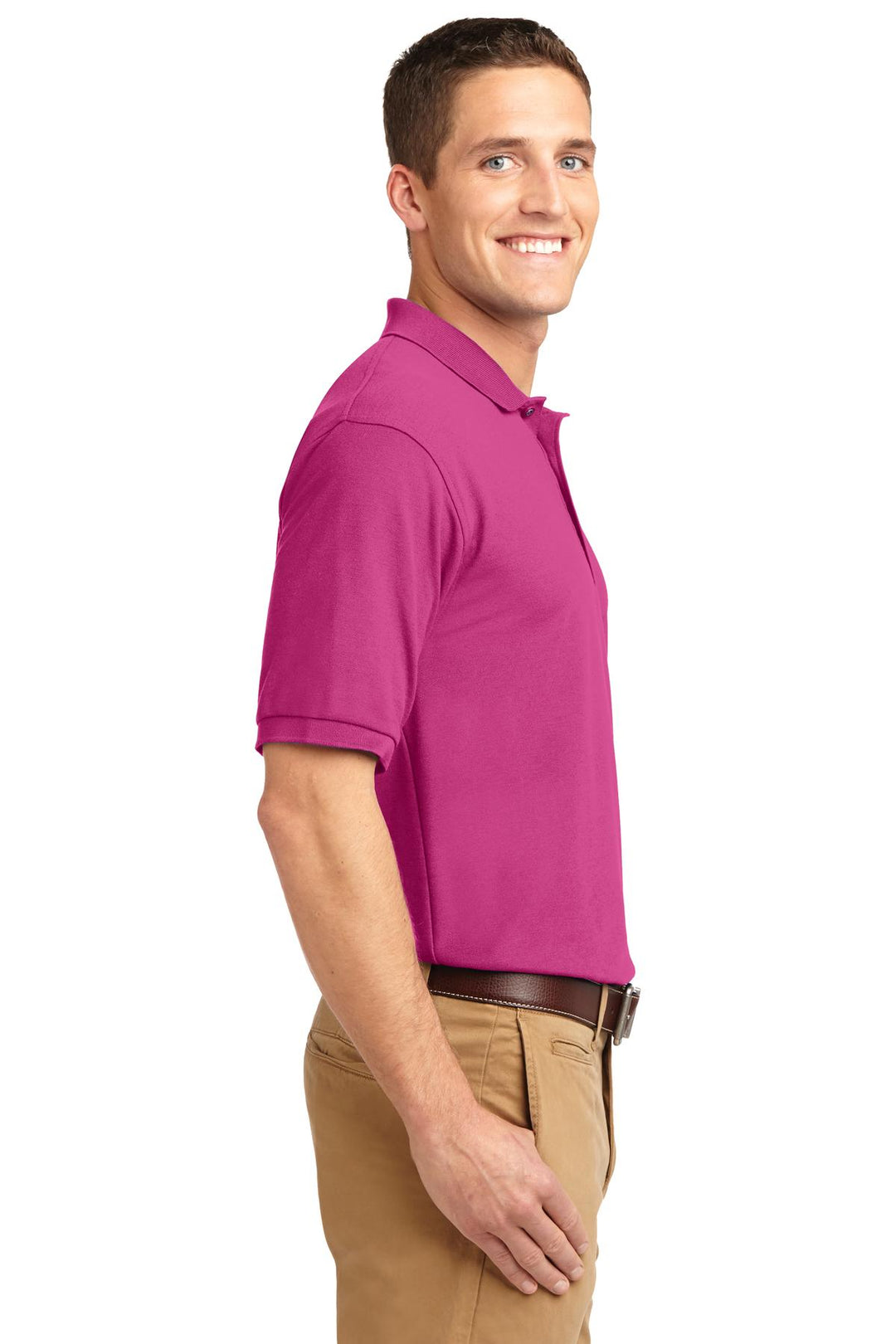 Tropical Pink Port Authority Silk Touch Polo K500