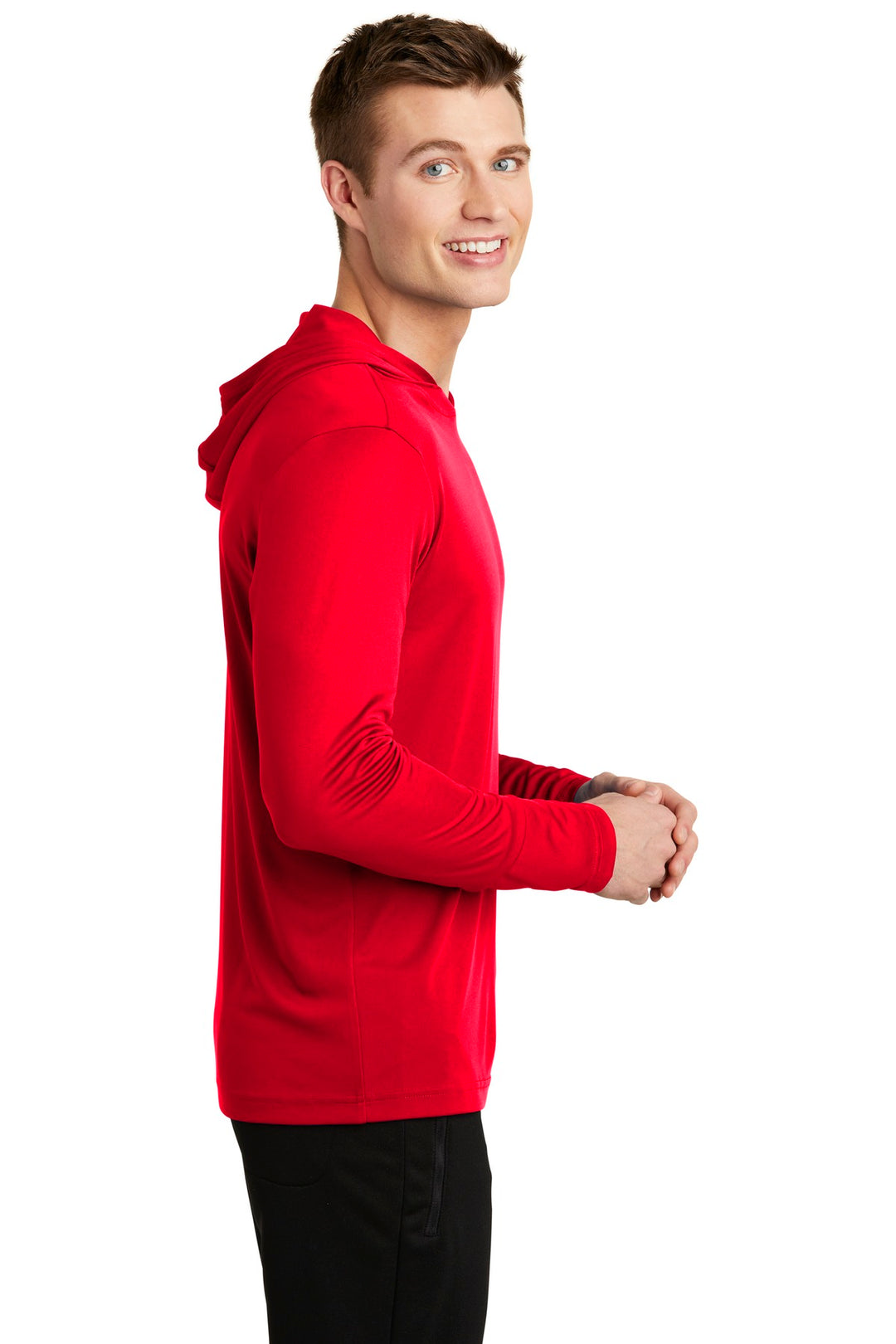 True Red Sport-Tek PosiCharge Competitor Hooded Pullover. ST358