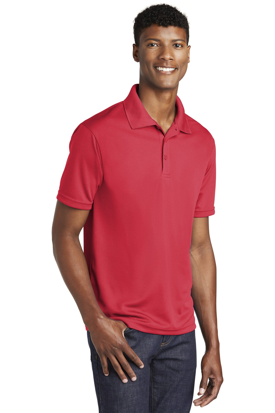 True Red Sport-Tek PosiCharge RacerMesh Polo. ST640