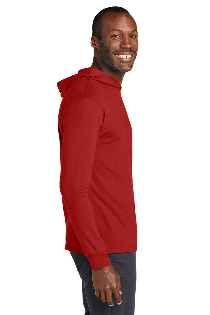 TrueRed Jerzees Classics Unisex Cotton Long Sleeve Hooded T-Shirt 363LH