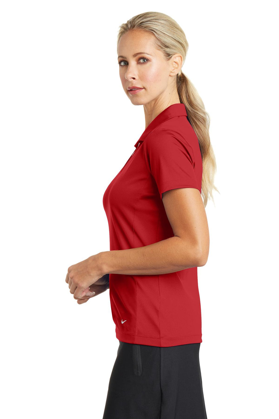 University Red Nike Women's Dri-FIT Vertical Mesh Polo. 637165