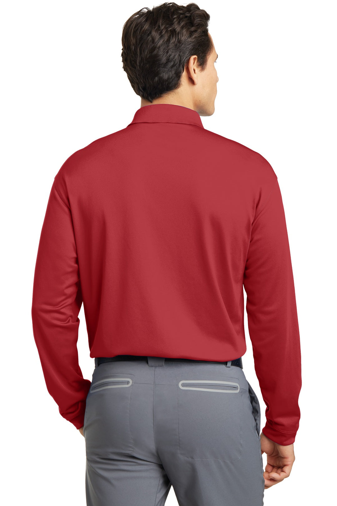 Varsity Red Nike Long Sleeve Dri-FIT Stretch Tech Polo. 466364