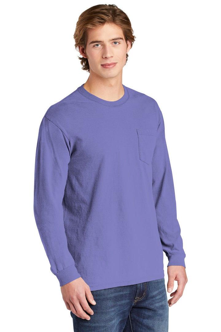 Violet COMFORT COLORS Heavyweight Ring Spun Long Sleeve Pocket Tee. 4410