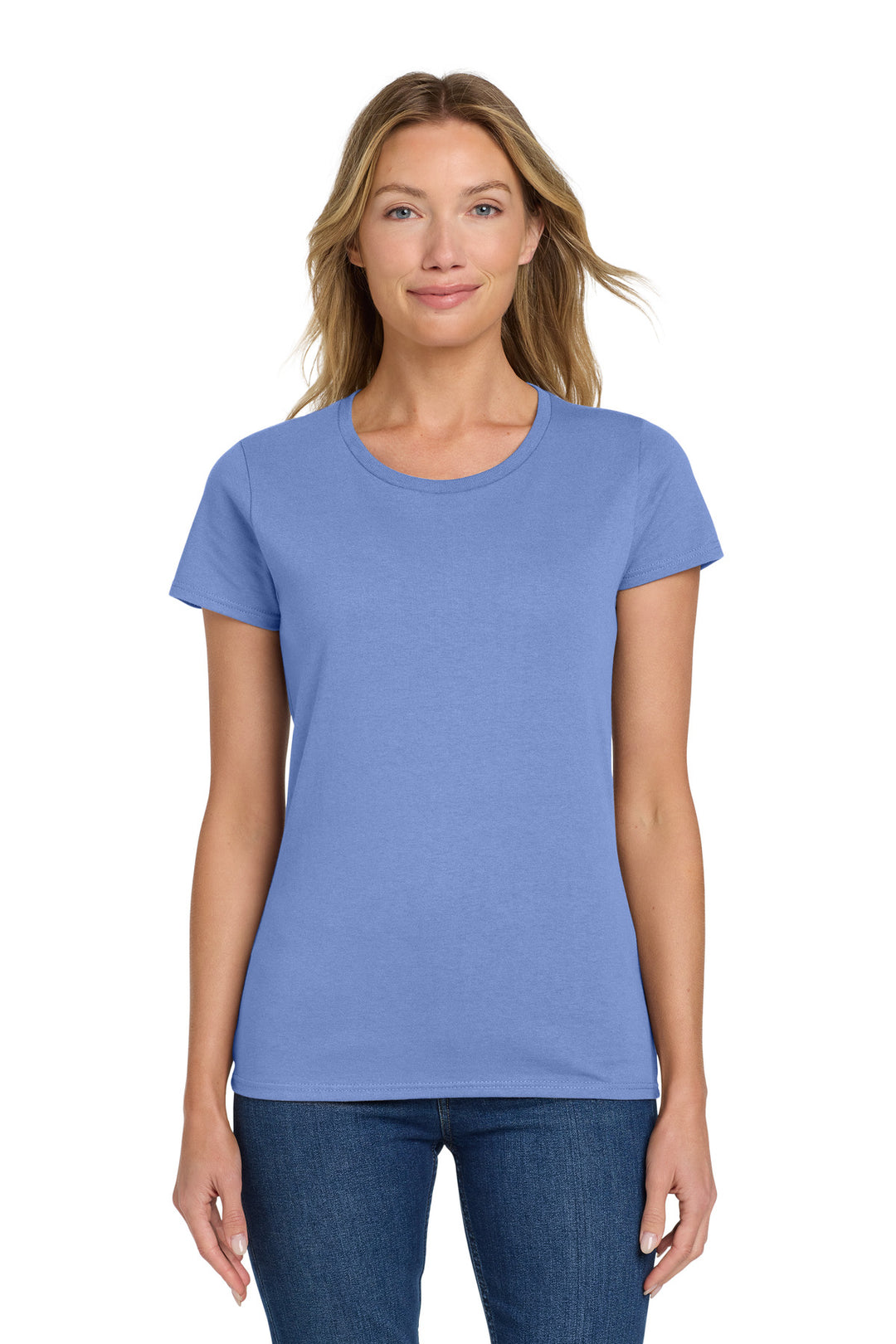 Violet Gildan Women's Heavy Cotton 100% Cotton T-Shirt. 5000L