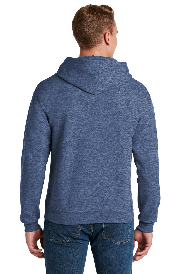 Vntg Hthr Blue Jerzees NuBlend Pullover Hooded Sweatshirt. 996M