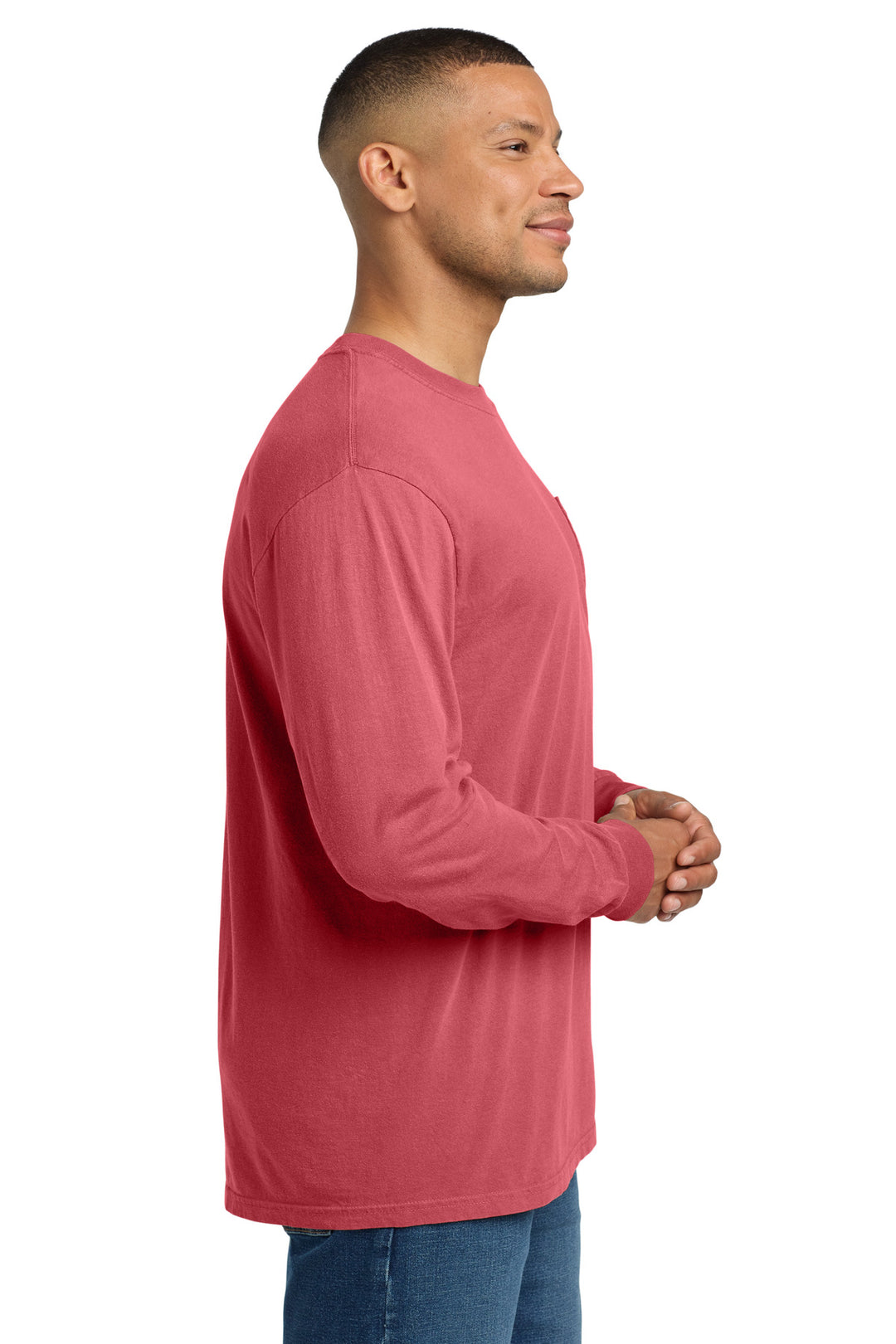 Watermelon COMFORT COLORS Heavyweight Ring Spun Long Sleeve Pocket Tee. 4410
