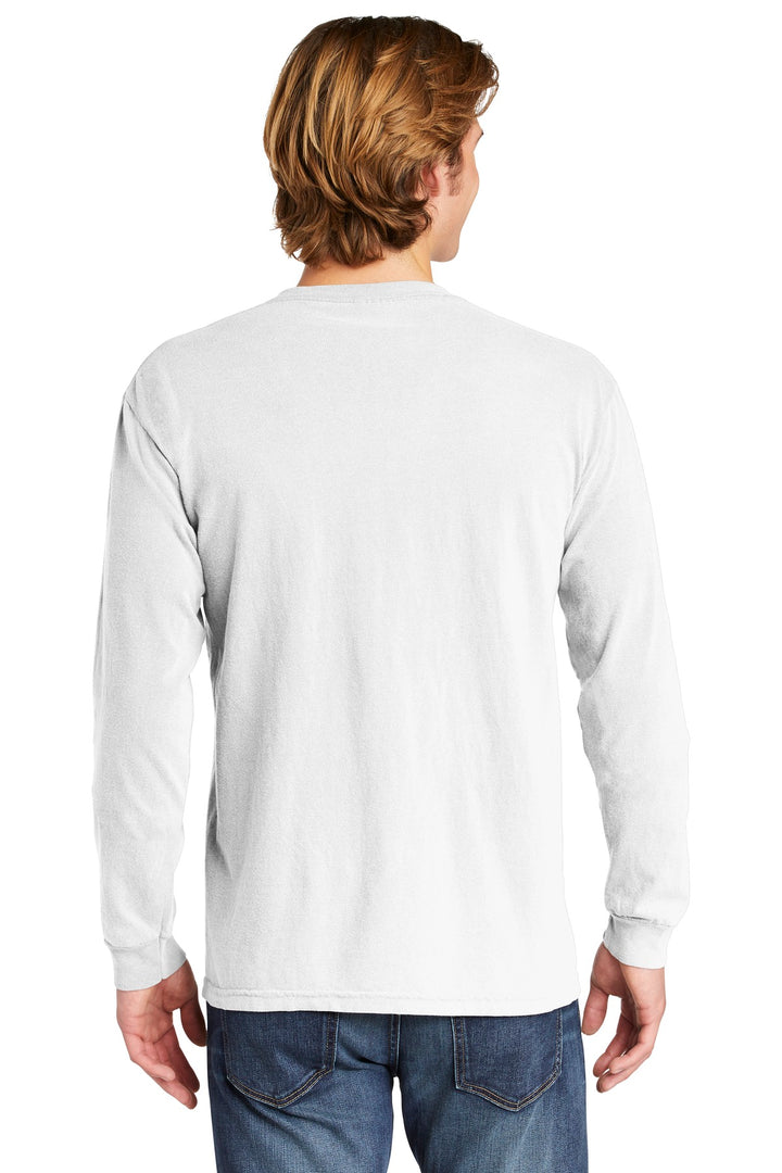 White COMFORT COLORS Heavyweight Ring Spun Long Sleeve Pocket Tee. 4410
