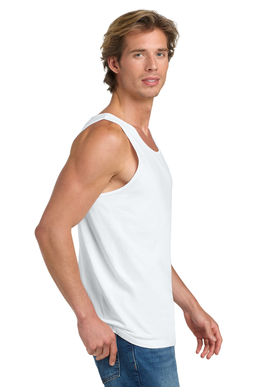 White COMFORT COLORS Heavyweight Ring Spun Tank Top. 9360
