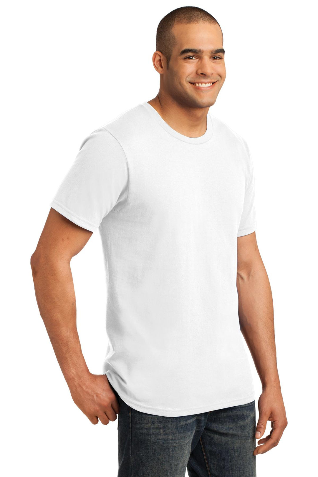 White Gildan 100% Ring Spun Cotton T-Shirt. 980