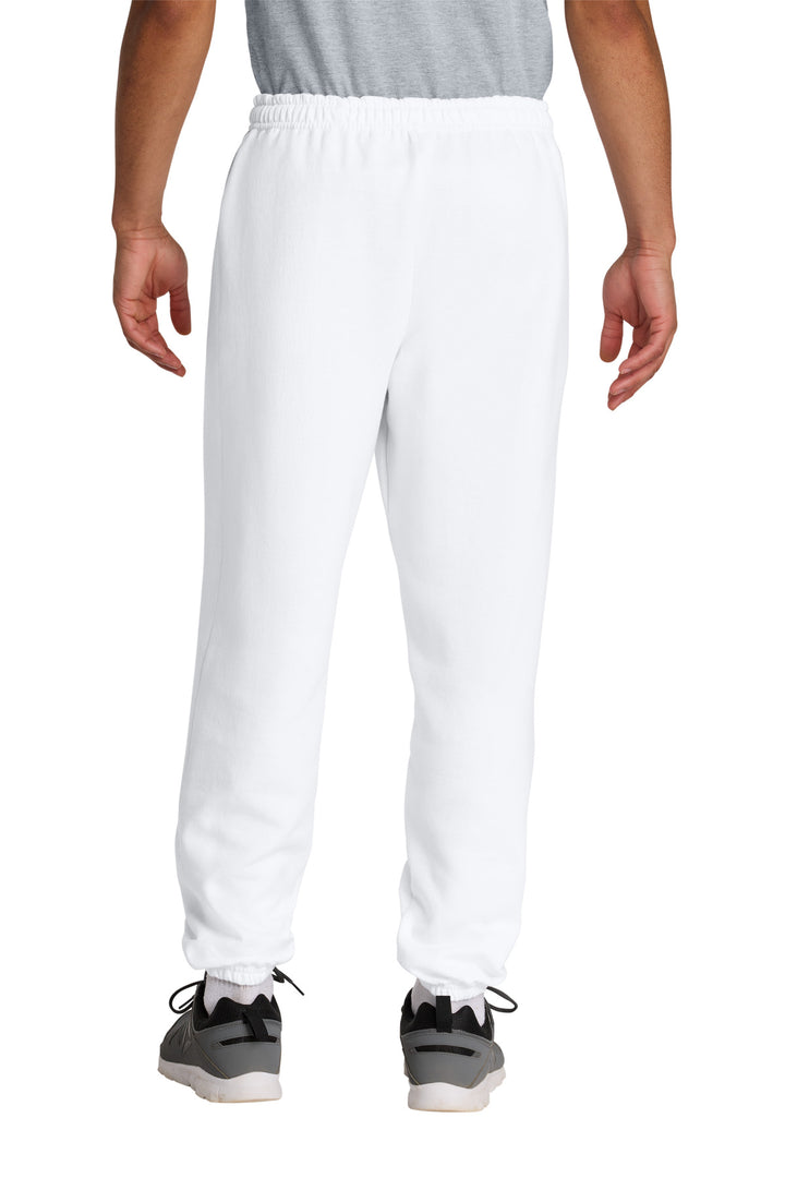 White Gildan Heavy Blend Sweatpant. 18200