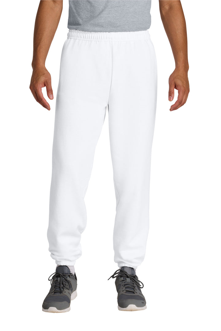 White Gildan Heavy Blend Sweatpant. 18200