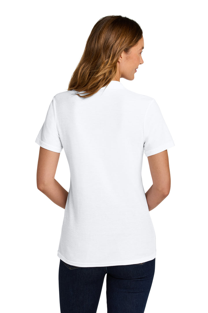 White Gildan Softstyle Women's Pique Polo 64800L