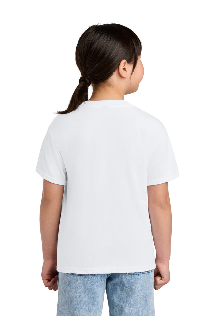 White Gildan Youth Softstyle CVC Tee 64000BCVC