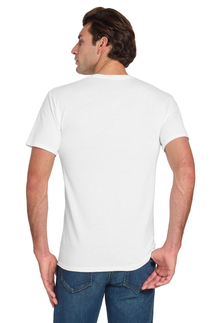 White Jerzees - Dri-Power 50/50 Cotton/Poly Pocket T-Shirt. 29MP