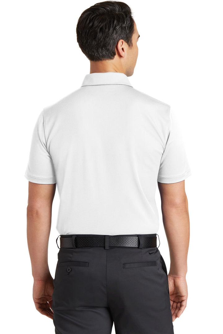 White Nike Dri-FIT Solid Icon Pique Modern Fit Polo. 746099