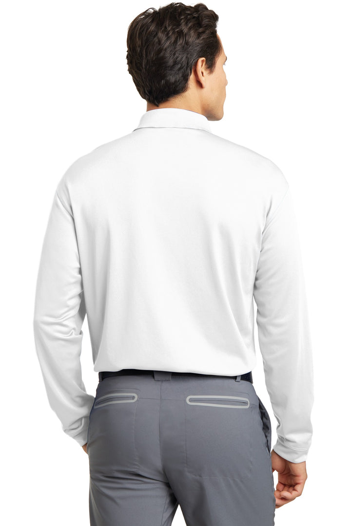 White Nike Long Sleeve Dri-FIT Stretch Tech Polo. 466364