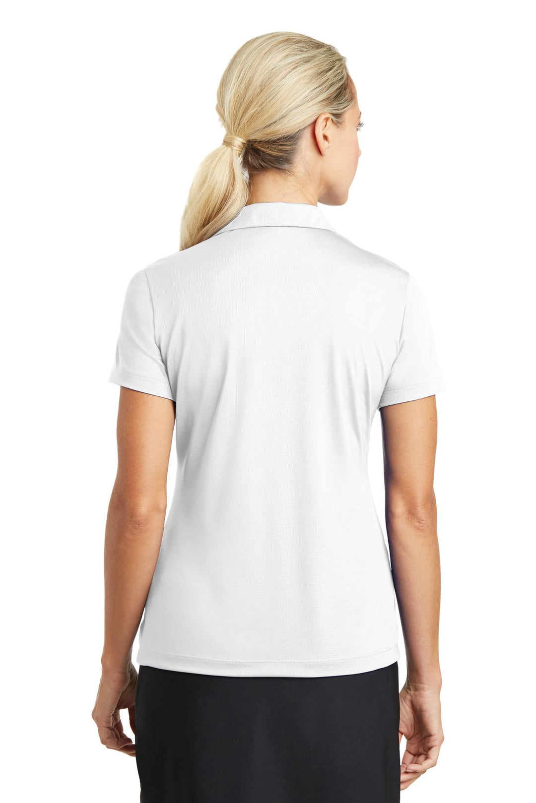 White Nike Women's Dri-FIT Vertical Mesh Polo. 637165