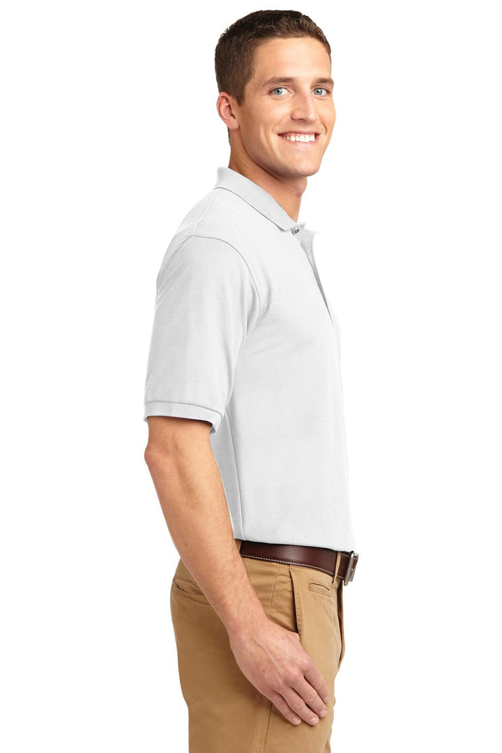 White Port Authority Silk Touch Polo K500