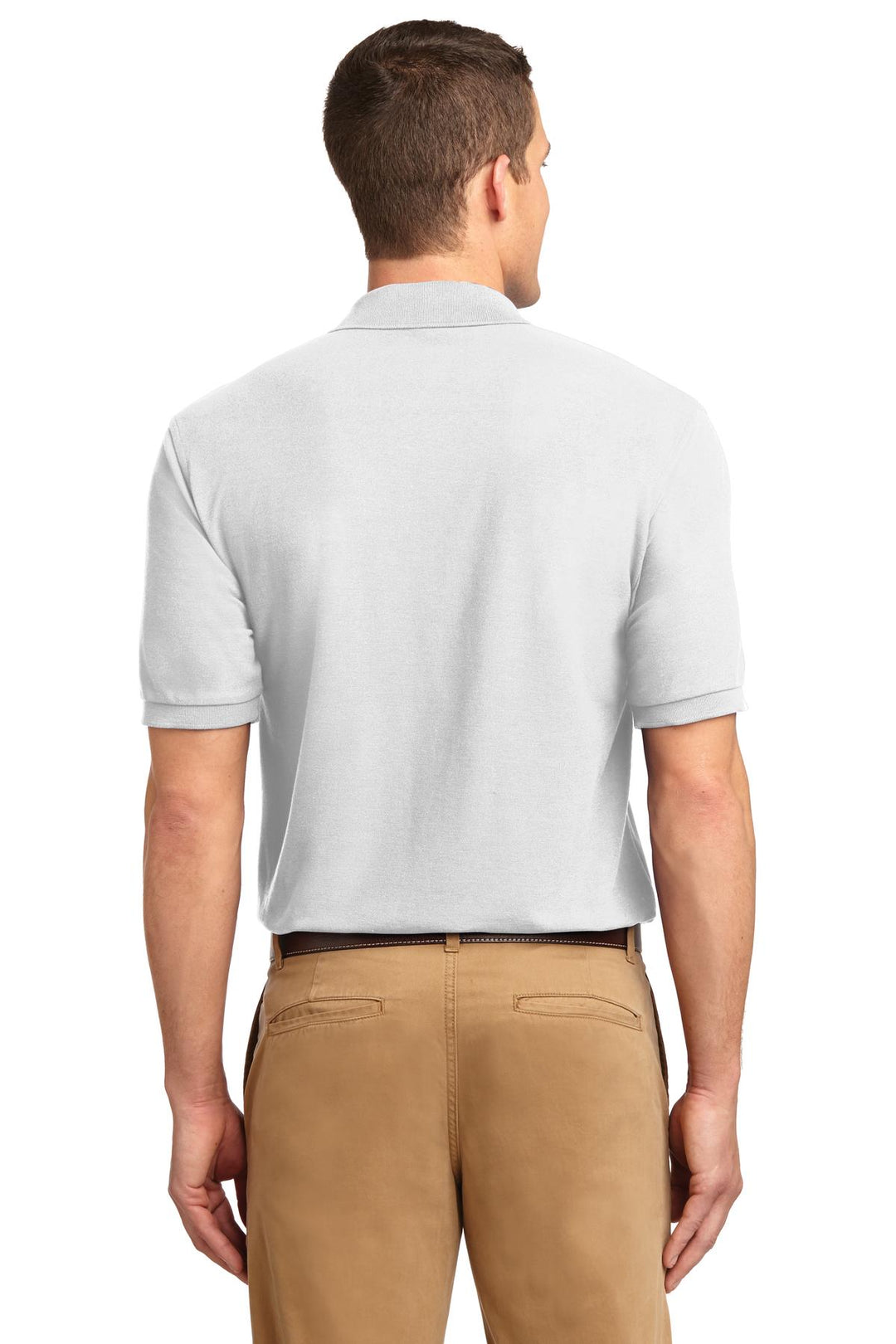 White Port Authority Silk Touch Polo K500