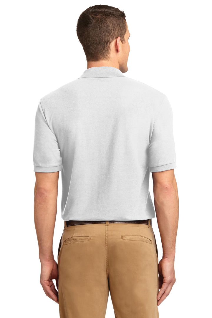 White Port Authority Silk Touch Polo K500