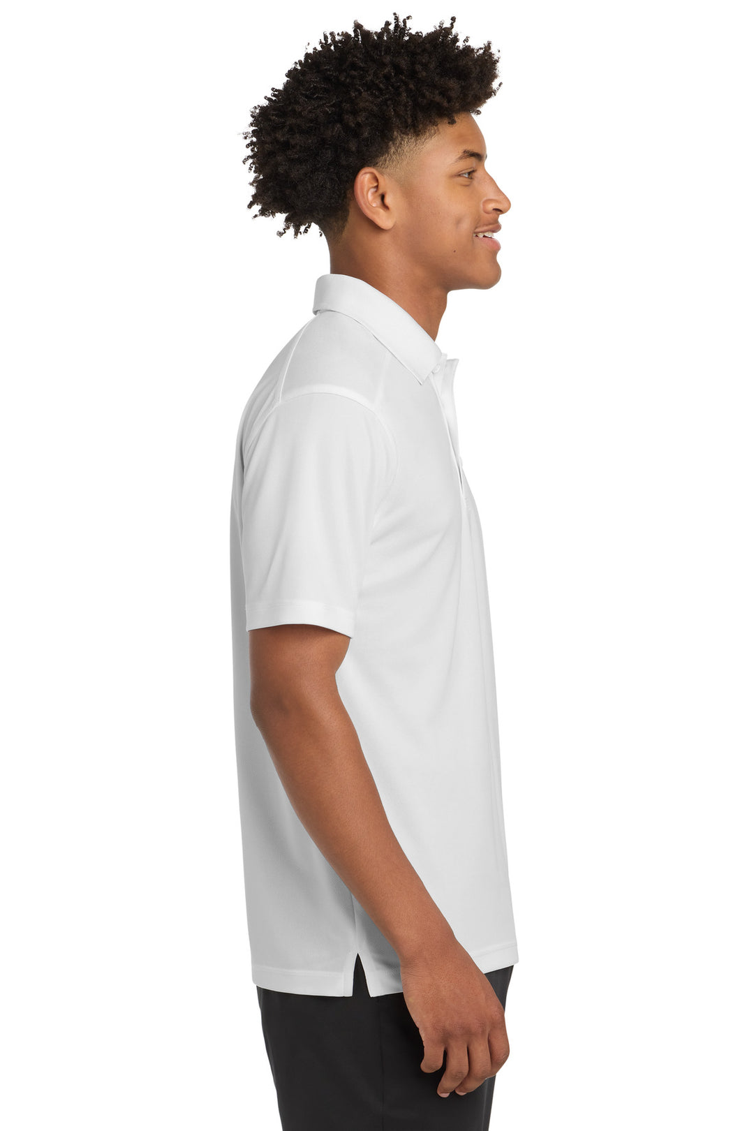 White Sport-Tek PosiCharge Micro-Mesh Polo. ST680