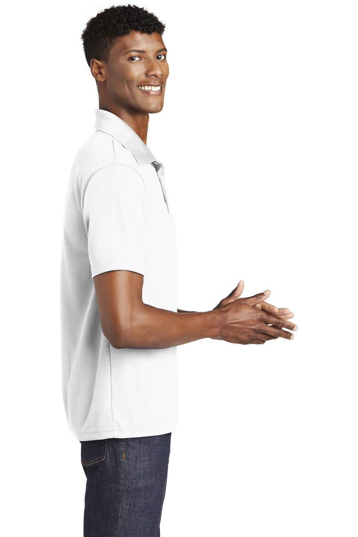 White Sport-Tek PosiCharge RacerMesh Polo. ST640