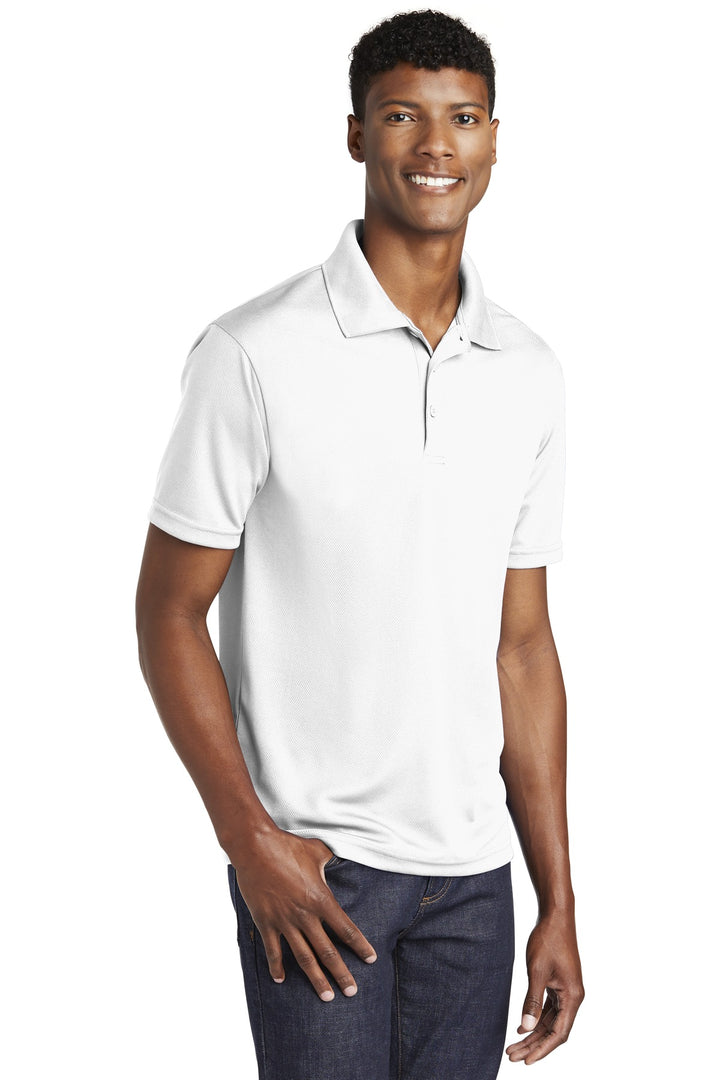 White Sport-Tek PosiCharge RacerMesh Polo. ST640