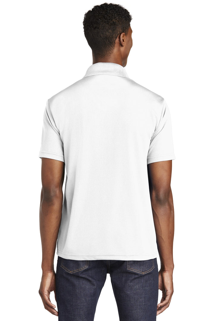 White Sport-Tek PosiCharge RacerMesh Polo. ST640